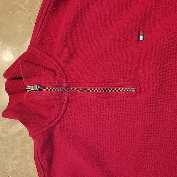 Tommy Hilfiger Red Zip-up Turtleneck Sweatshirt,  S/P - Picture 3 of 13